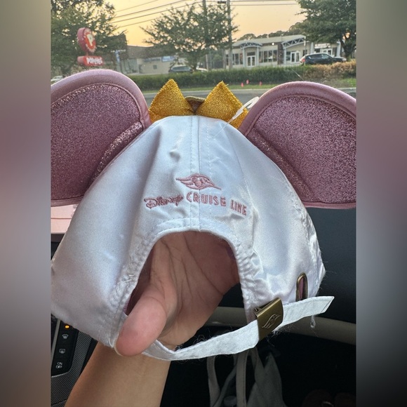 Disney Cruise Line Pink Gold Sparkle Mouse Ears Cap Hat Minnie Mouse. - Picture 2 of 3